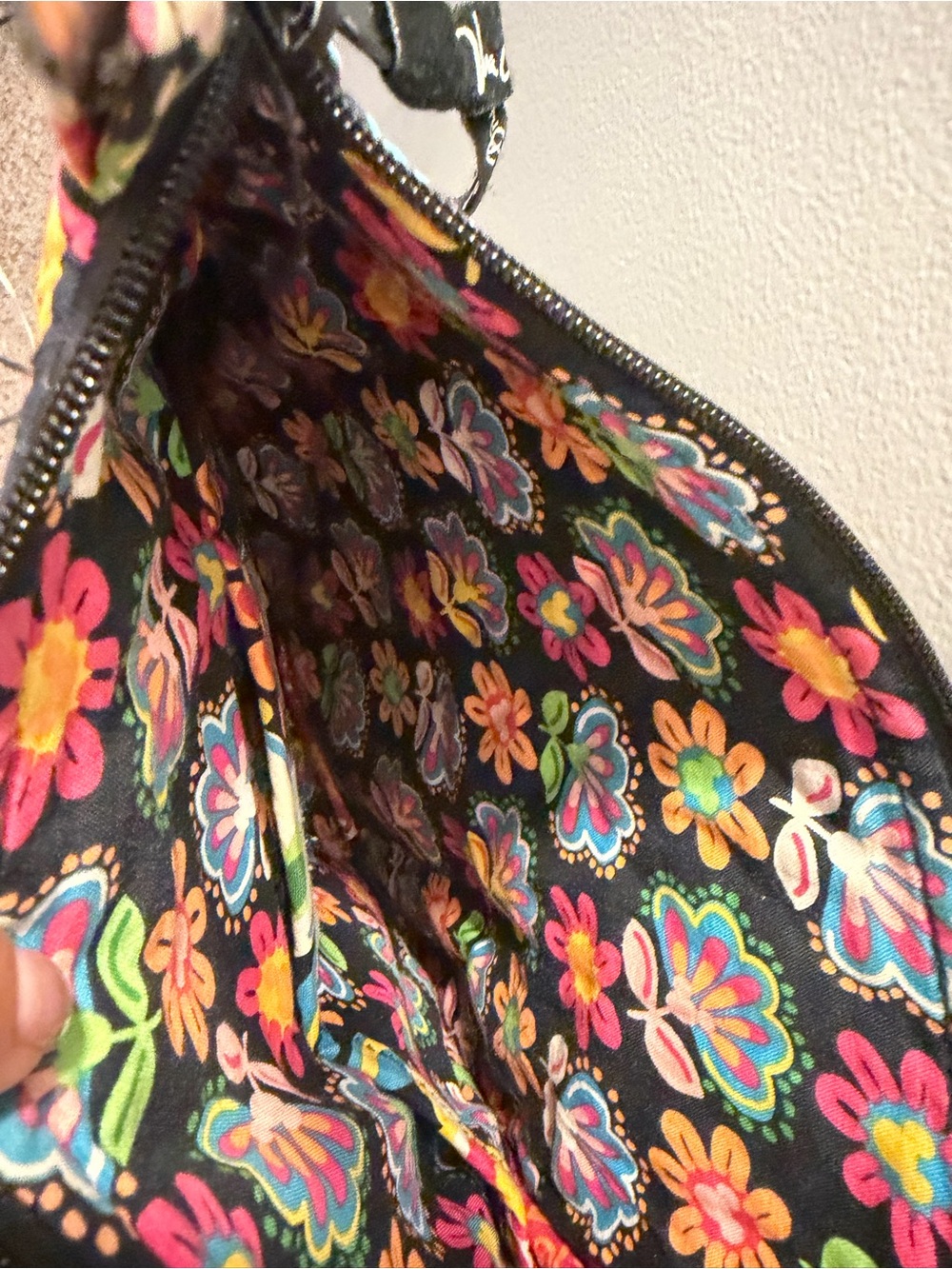 Vera Bradley Disney Parks Black Quilted Crossbody with Bright Floral Print - Picture 7 of 7